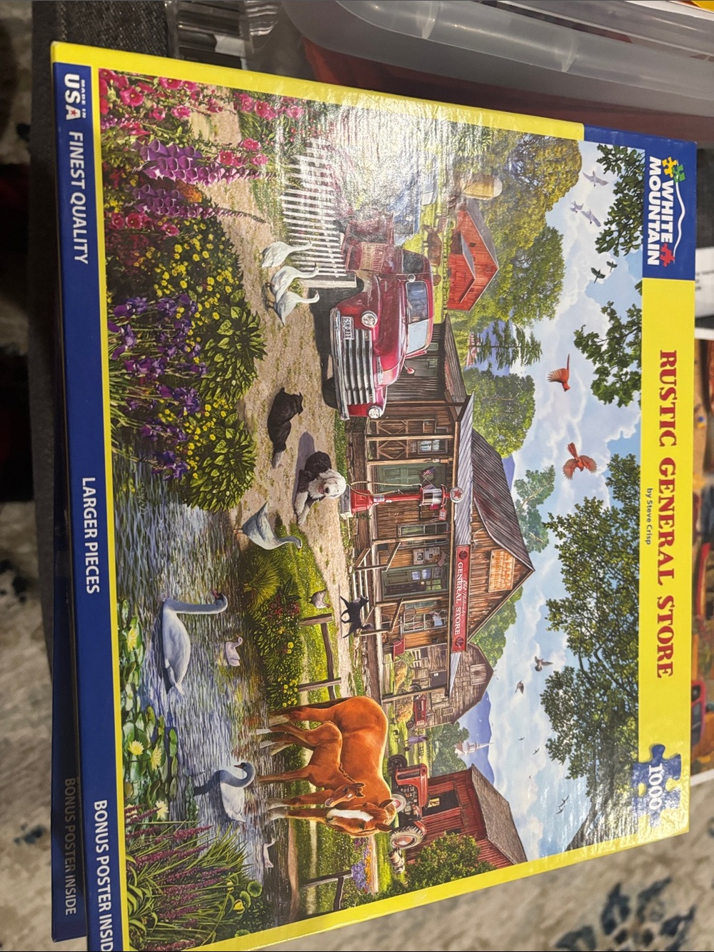 White Mountain Puzzle - Red Truck & Country Store Scene